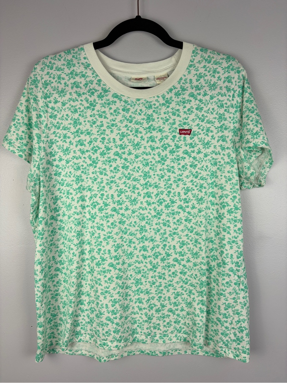 Levi’s XL Mint Green Ditsy Floral 100% Cotton Logo T-Shirt